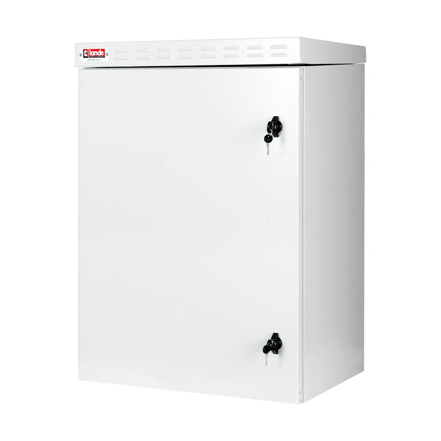LANDE PROline 500-O Safebox Outdoor IP55 Cabinet** **600 × 600 mm – 16U – RAL 7035 Light Grey
