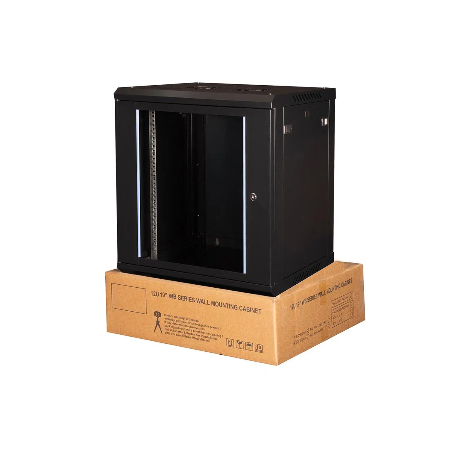 Lande WB PROline Duvar Tipi Rack Kabinet 600*450 12U RAL 9005 Siyah (Demonte)