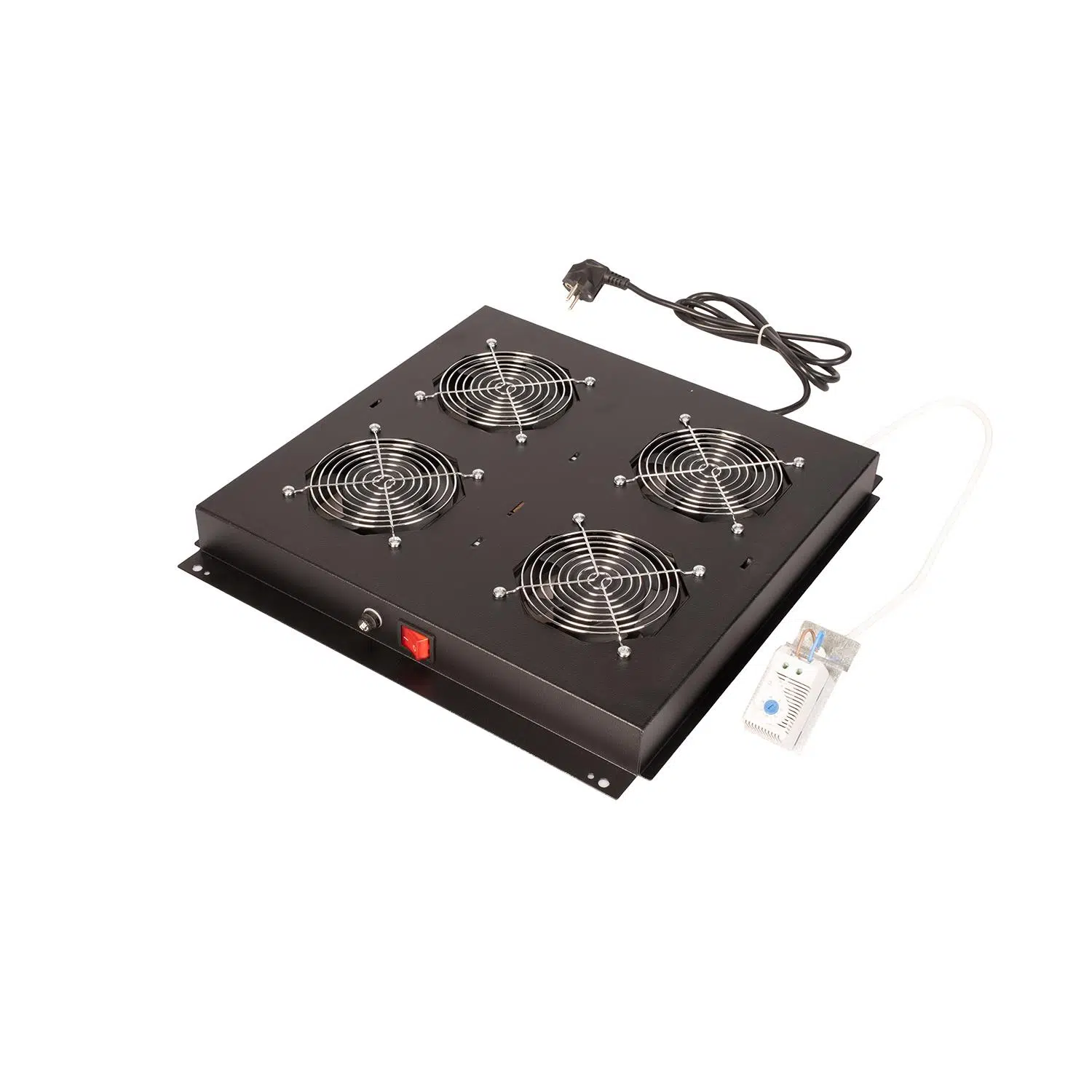 Lande 4-Fan Module | Ball Bearing Fan, Thermostat Controlled | Compatible with Rack Cabinets | Black (RAL 9005)