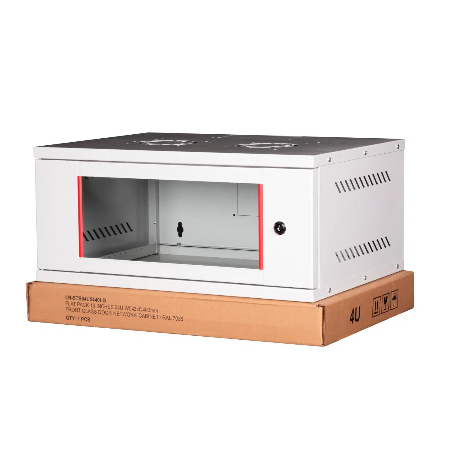 Lande STB Series Wall Mount Rack Cabinet 542 × 400 mm, 4U, RAL 7035 Light Grey