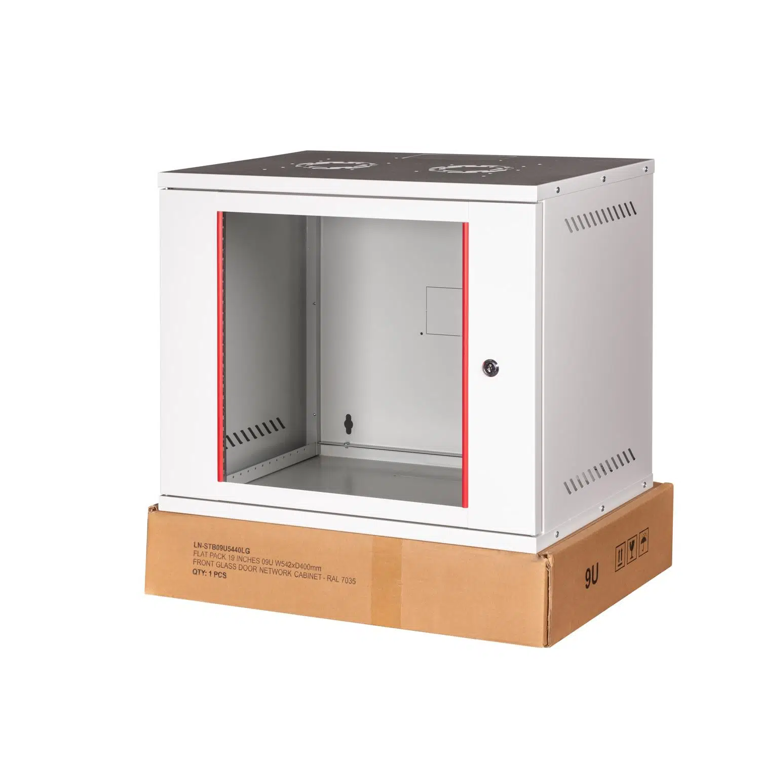 Lande STB Series Wall Mount Rack Cabinet 542 × 400 mm, 9U, RAL 7035 Light Grey