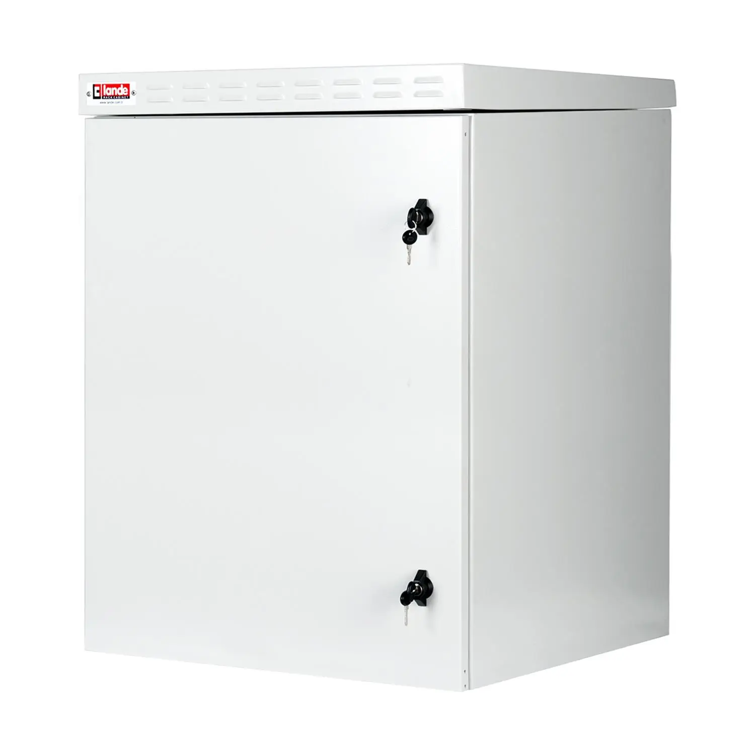 LANDE PROline 500-O Safebox Outdoor IP55 Cabinet** **600 × 600 mm – 16U – RAL 7035 Light Grey