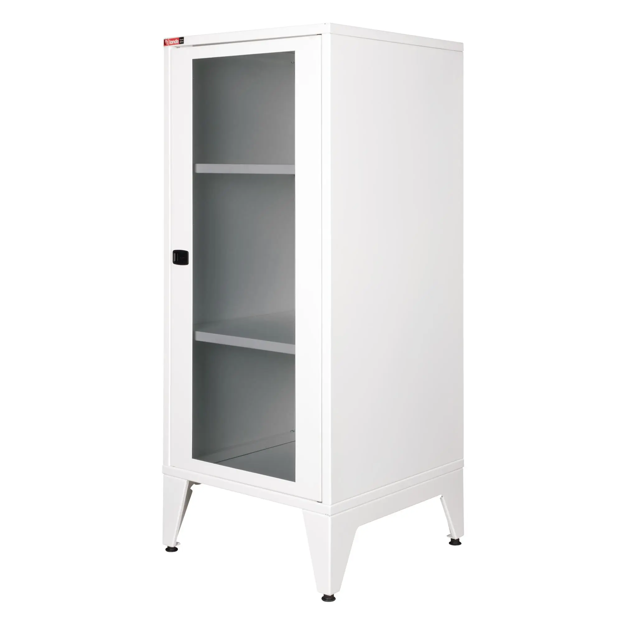 LANDE - Ziglat 1110 - Metal Dolap - Cam Kapılı - Mat Beyaz.